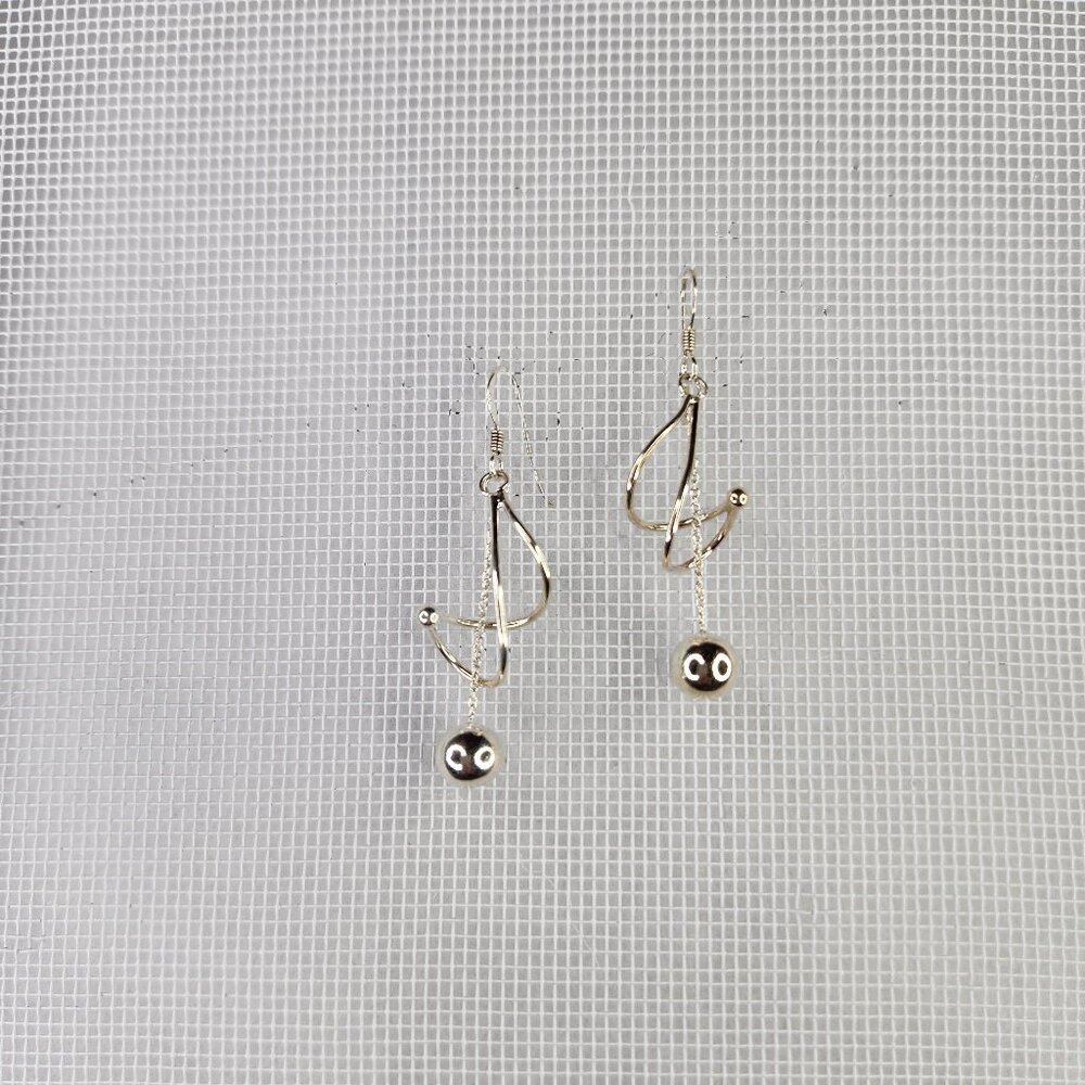 LIKE NEW Giani Bernini Twisted Wire Ball Chain Drop Earrings in Sterling Silver